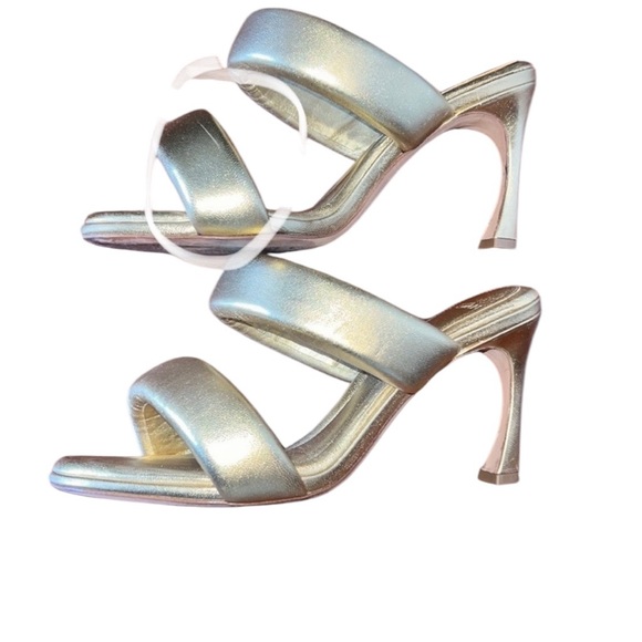 Alexandre Birman Lilla Gold Leather High Heel Sandals EU 40.5 - Picture 7 of 17